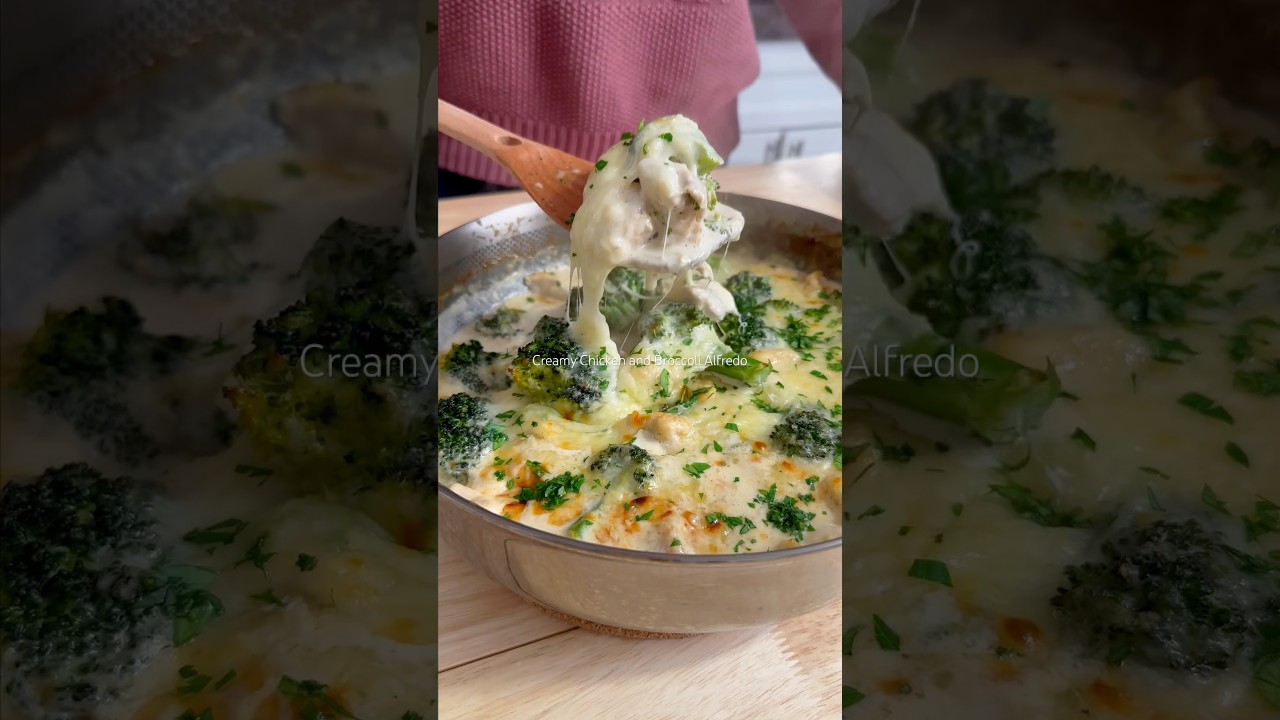 🥘 Creamy Chicken Broccoli Alfredo  #healthyrecipes #easydinners #chickenalfredo #prediabetes