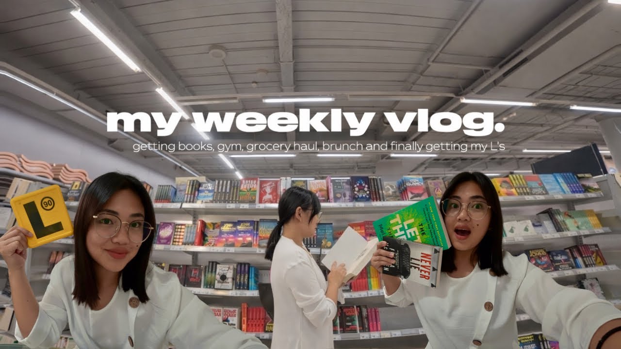 my weekly vlog — getting books, gym, grocery haul, brunch, & finally getting my L’s! 🤍