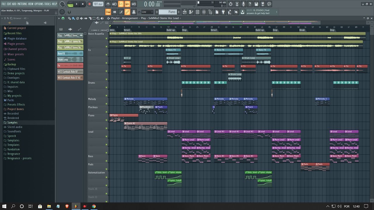 Alan Walker, K-391, Tungevaag, Mangoo - PLAY (Full Remake) [Free FLP]
