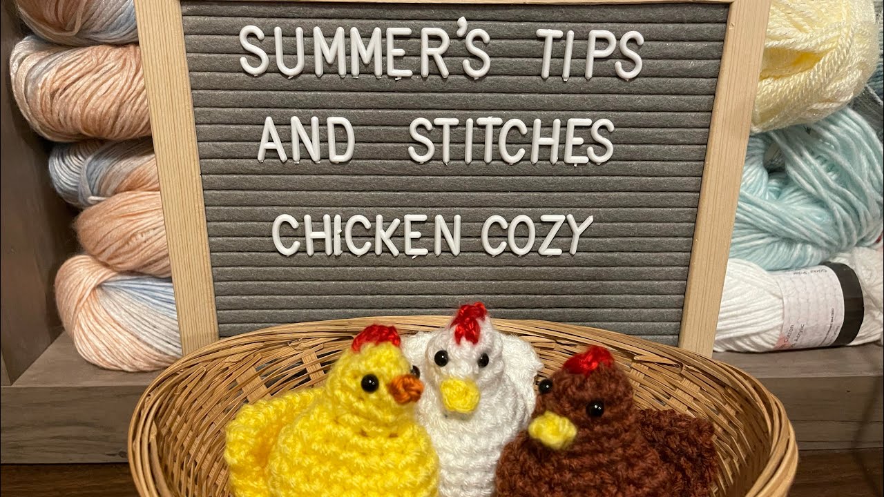 Making egg cozies that look like chickens!