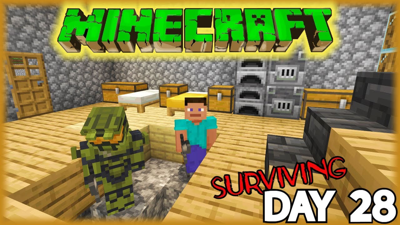 Someone Is Living Under Our Base: Surviving Minecraft Day 28