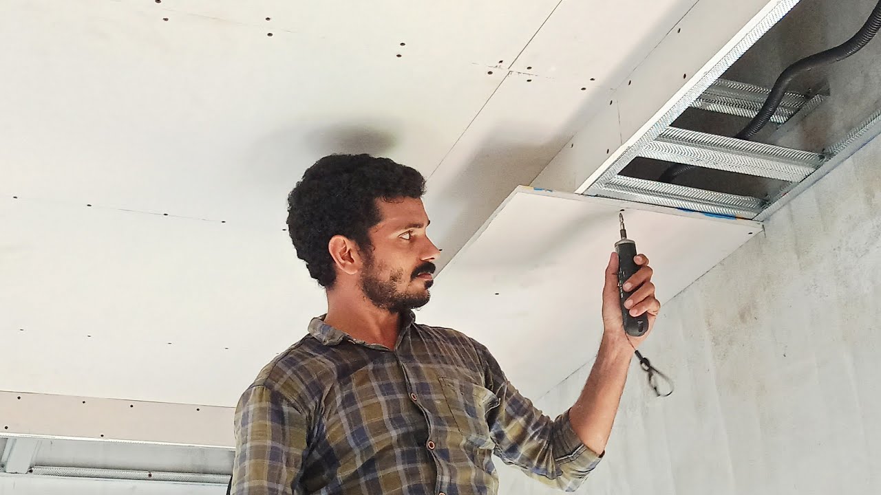 A New And Very Easy Way To Install Gypsum Board Decor | ജിപ്സം സീലിങ് ചെയ്യുന്ന പുതിയ രീതി | Drywall