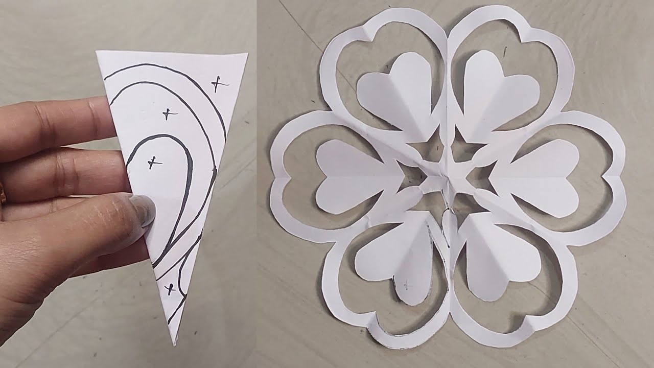 How to make easy and beautiful snowflakes ❄️♥️ #papercraft #snowflakes #part 141