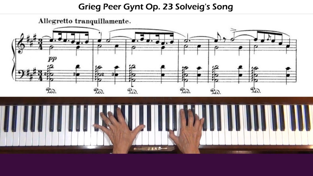 Grieg Peer Gynt Op. 23 Solveig's Song Piano Tutorial
