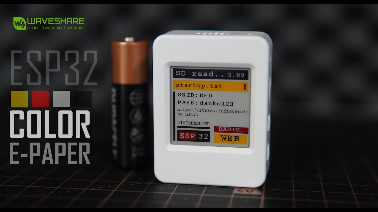 Интернет-радио на ESP32-S3 с цветным e-paper дисплеем | Проект Waveshare