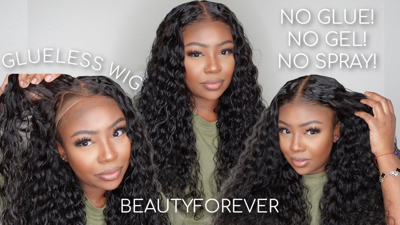 WOW!!! 🥰 PRE-EVERYTHING! WATER WAVE 100% GLUELESS WIG INSTALL | BEAUTY FOREVER