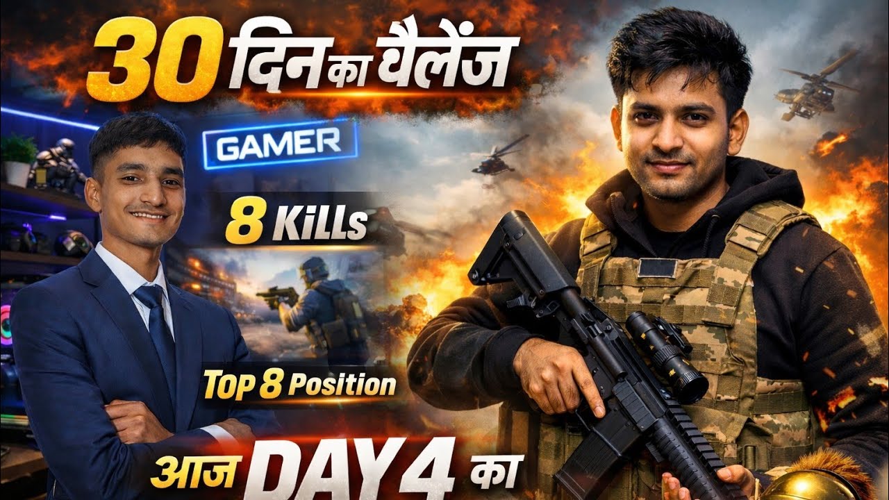 DAY 4 OP Gameplay 🔥 8 Kills | Top 8 Position 😎 30 Din Challenge 