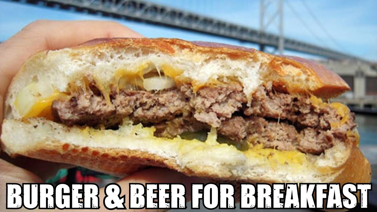 Having A Burger & Beer For Breakfast - Red's Java House In San Francisco