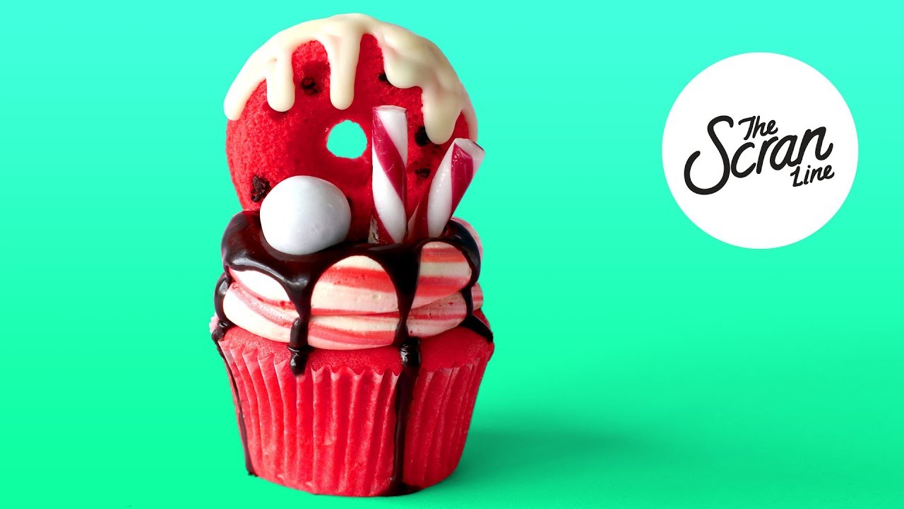 CHRISTMAS CANDY CANE FREAKSHAKE CUPCAKES - The Scran Line