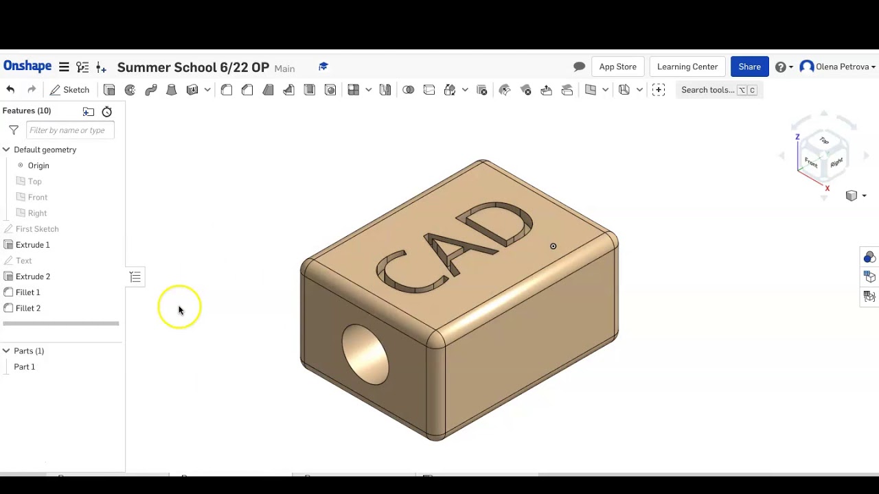 OnShape Tutorial: Edit Appearance