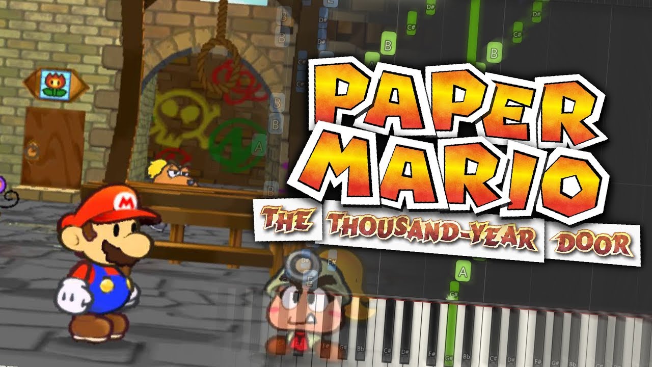 Paper Mario The Thousand Year Door - Rogueport Theme Piano Tutorial Synthesia