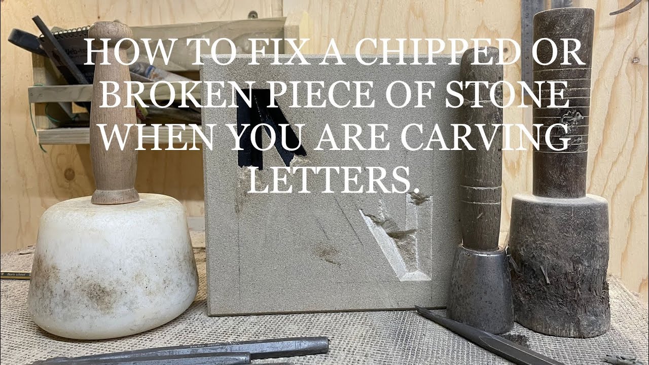 HOW TO FIX A CHIPPED LETTER ON YOUR STONE CARVING PROJECT - EASY CHIPPED STONE FIX - STONE CARVING