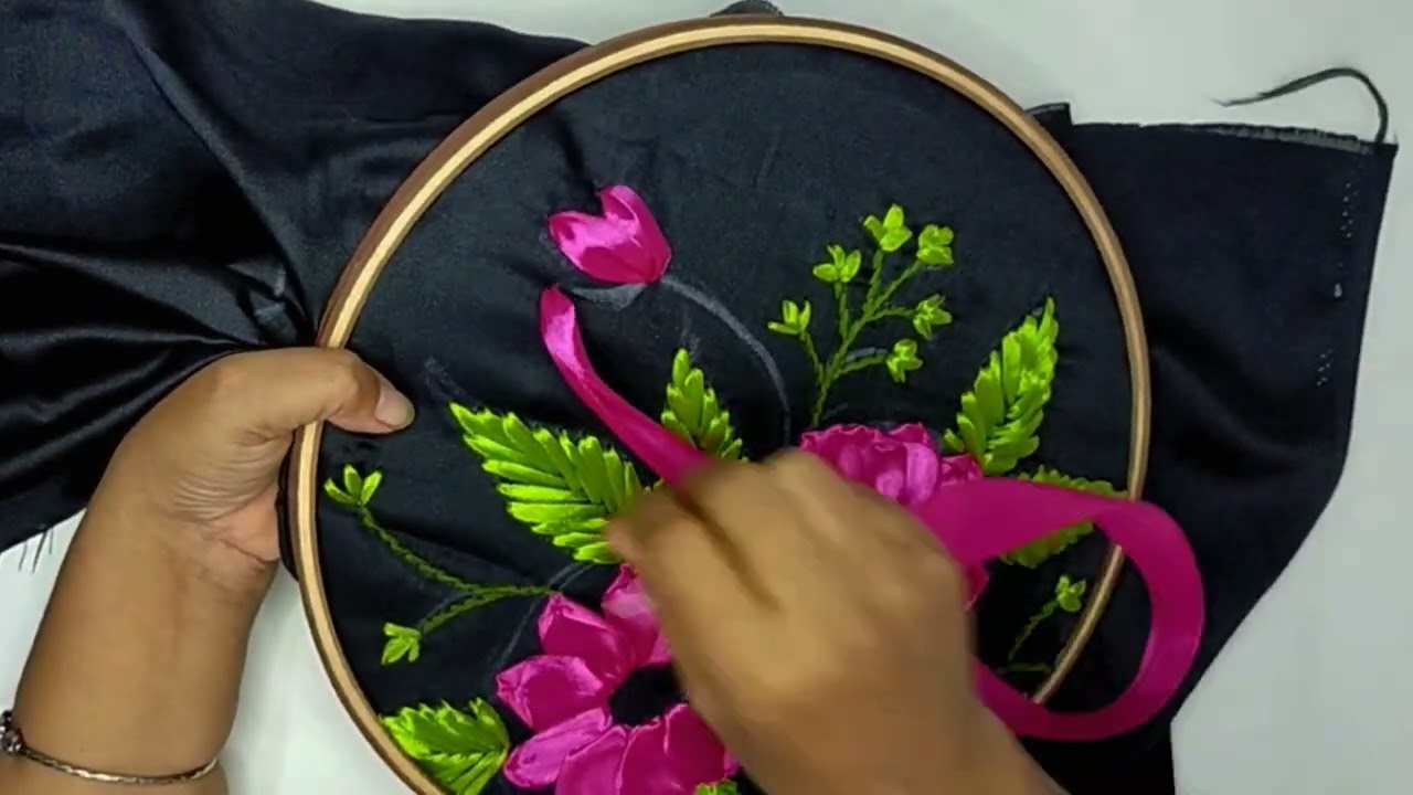 Beautiful Ribbon Hand Embroidery | Ribbon Work