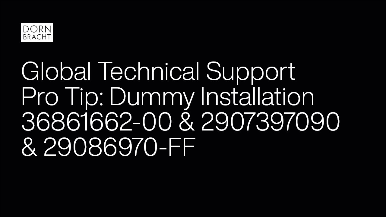 Global Technical Support Pro Tip: Installation 36861662-00  & 2907397090 & 29086970-FF | Dornbracht