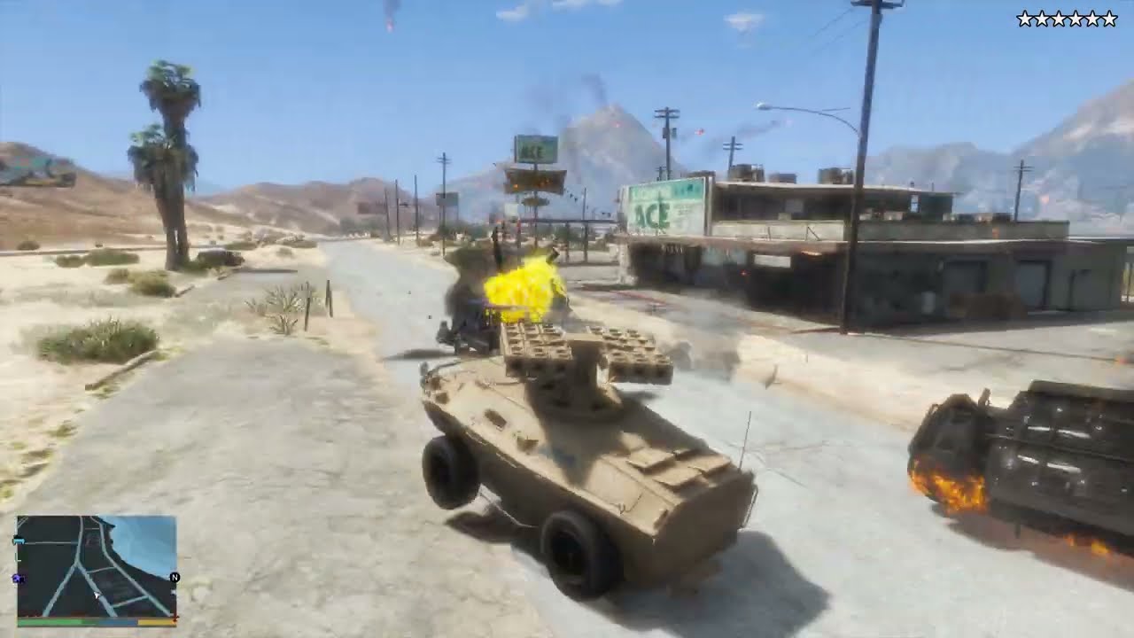 GTA 5 - Fighter Jet Heist / Military Base Rampage / APC SAM Battery Tank Battle + Ten Star Escape