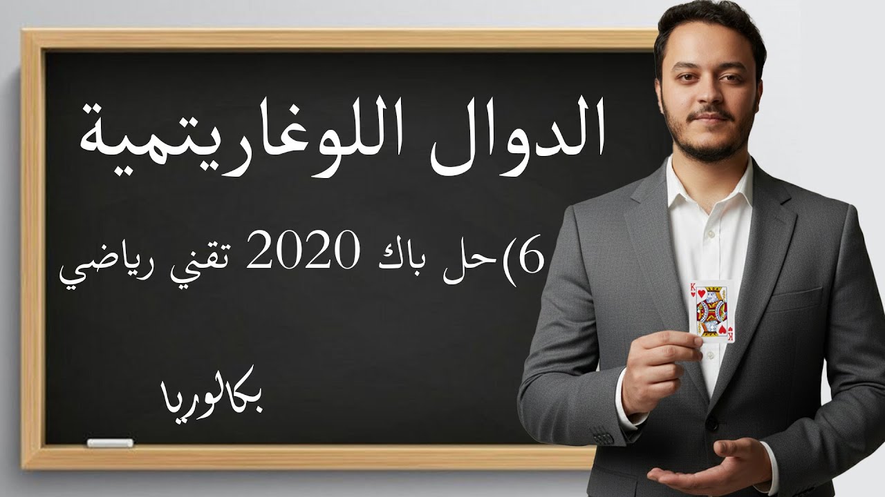 الدالة اللوغاريتمية :حل تمرين رائع من  باك 2020 تقني شرح عالمي🔥 BAC 2026