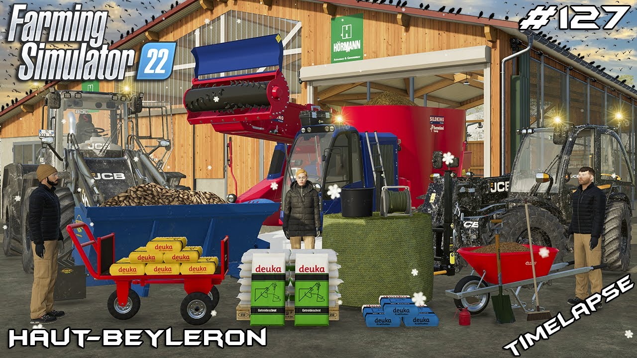 Feeding ALL the ANIMALS on the FARM | Animals on Haut-Beyleron | Farming Simulator 22 | Episode 127