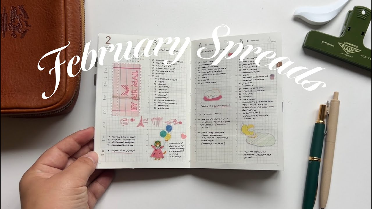 February Spreads | A6 Take a Note & A5 Sterling Ink Common Planner