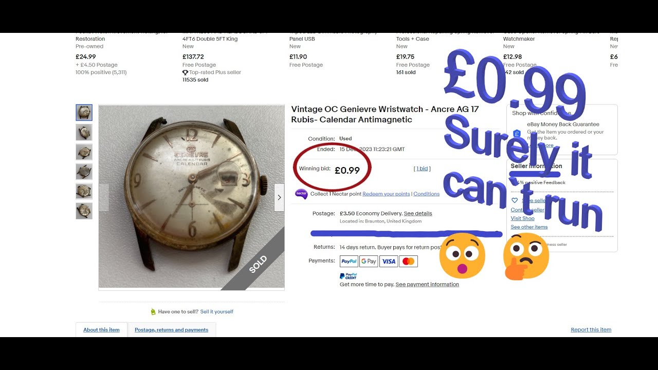 You Won't Believe What I Found Inside This 99p 17 Jewel Geneievre Watch with a ORA 234 Movement!