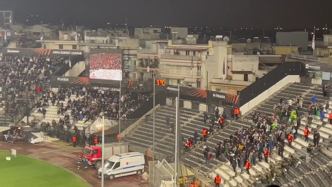 PAOK vs Betis 2-0. Long trip for 100 Betis fans. Europa League 22.01.2026