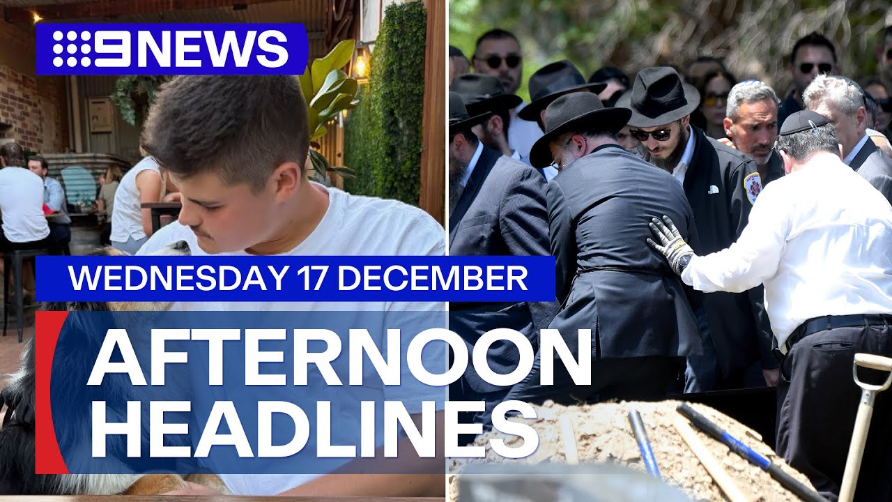 First funerals held for Bondi victims; Second police officer identified | 9 News Australia