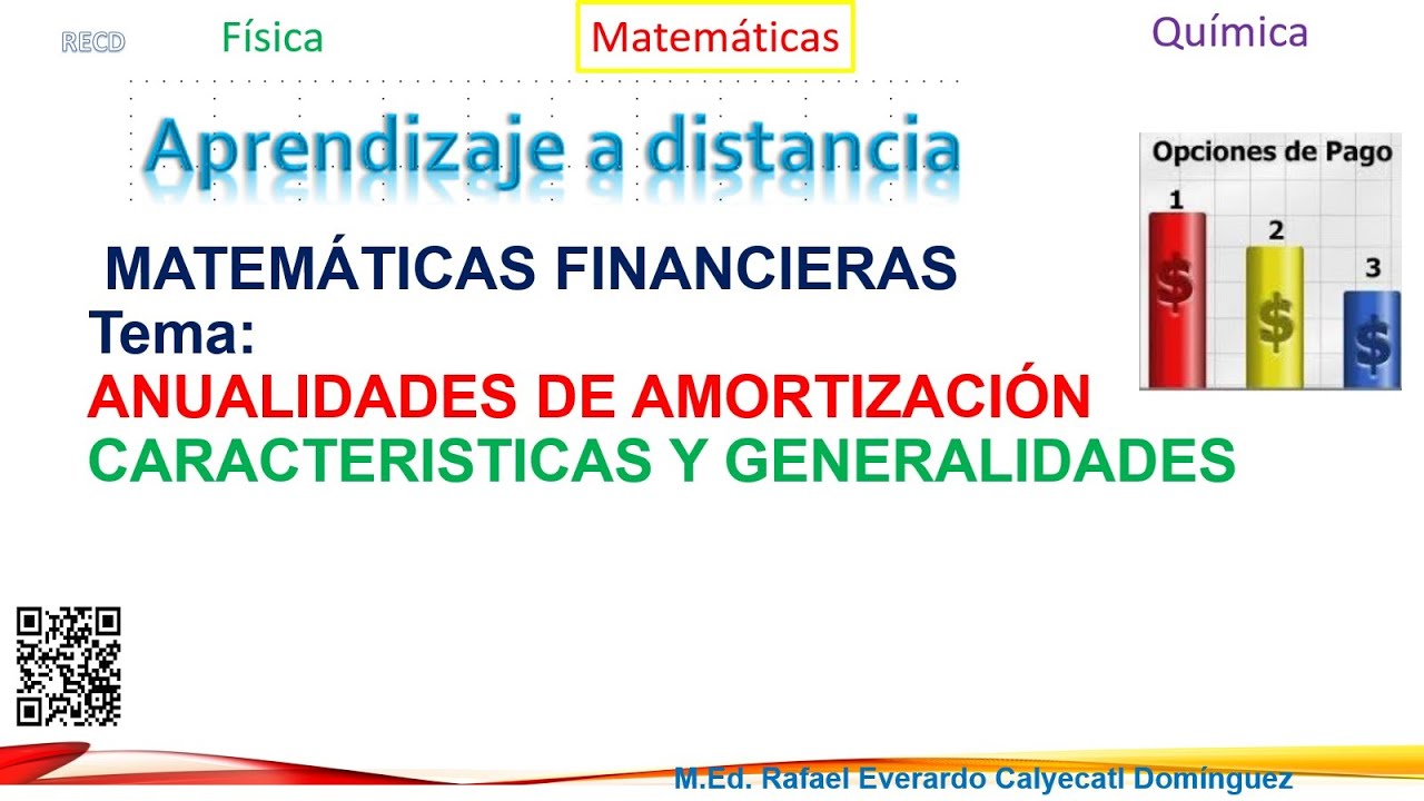 ANUALIDADES CON AMORTIZACIÓN  GENERALIDADES