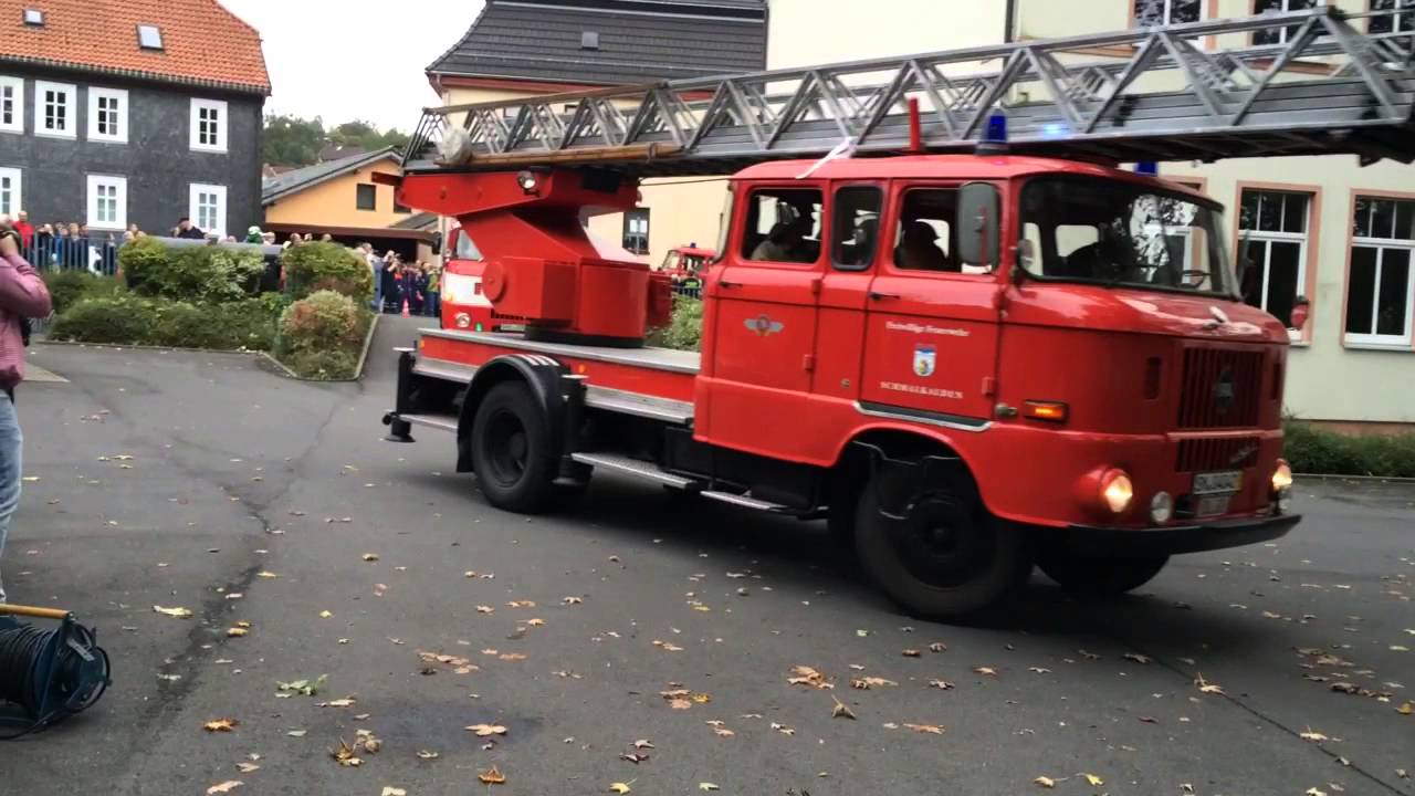 Ankunft Einsatzort (Schauübung) DDR IFA Löschzug - 150 Jahre Feuerwehr Zella-Mehlis