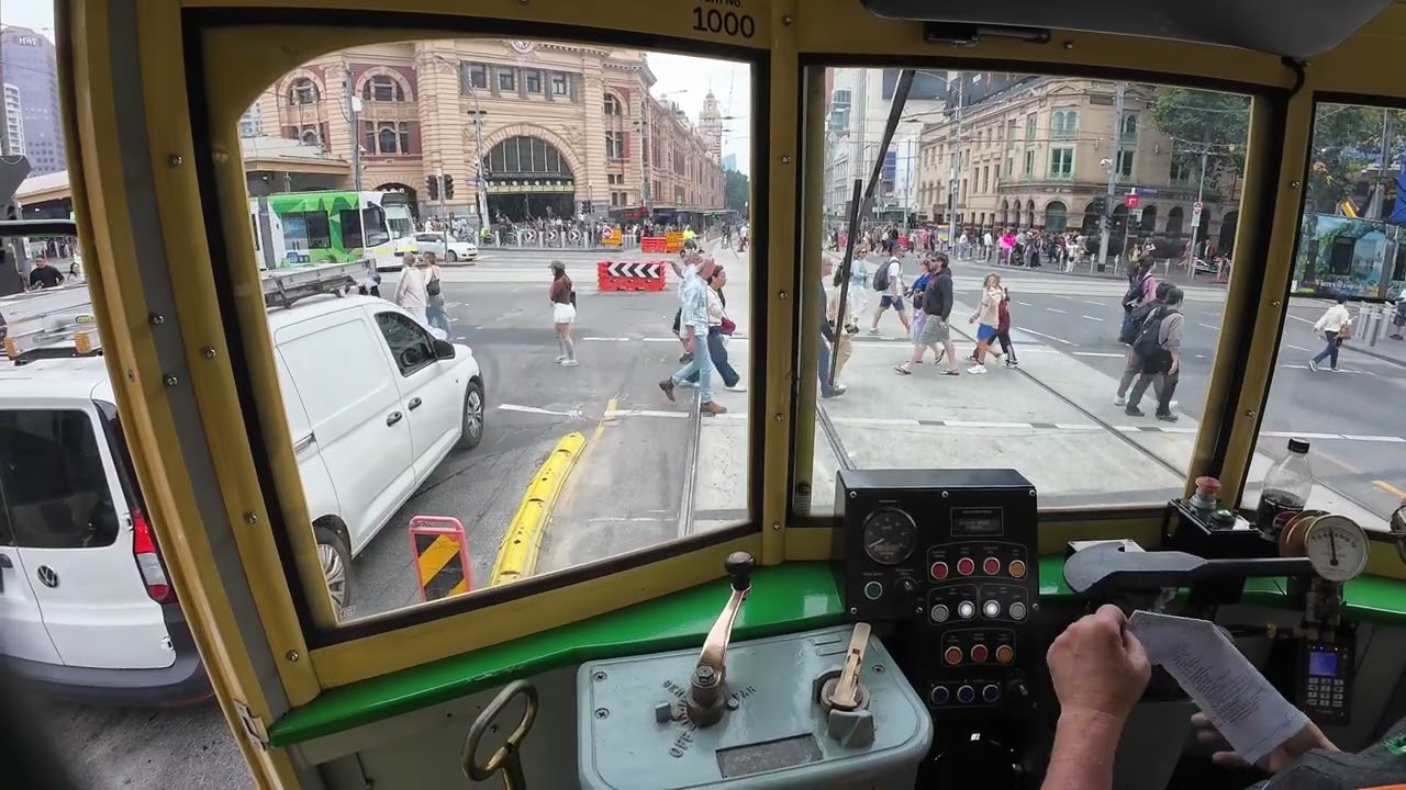 Driver's View with Controls Tram 35 City Circle. Melbourne 