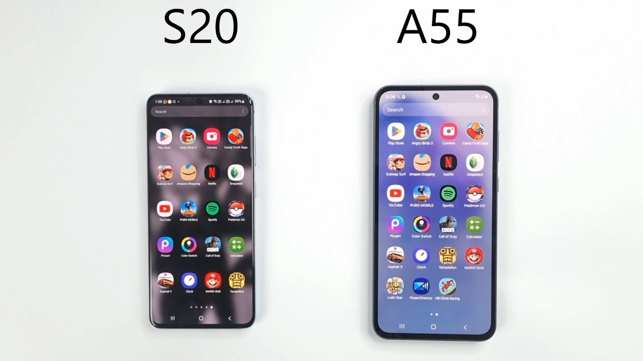 SAMSUNG A55 vs SAMSUNG S20 - Speed Test!
