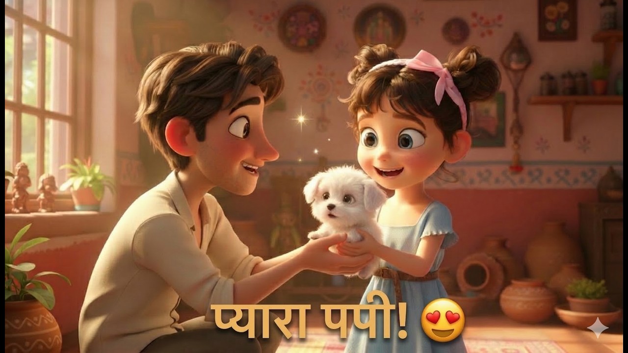 लड़की और उसके प्यारे पपी की कहानी 🐶🌸 | Moral Story in Hindi