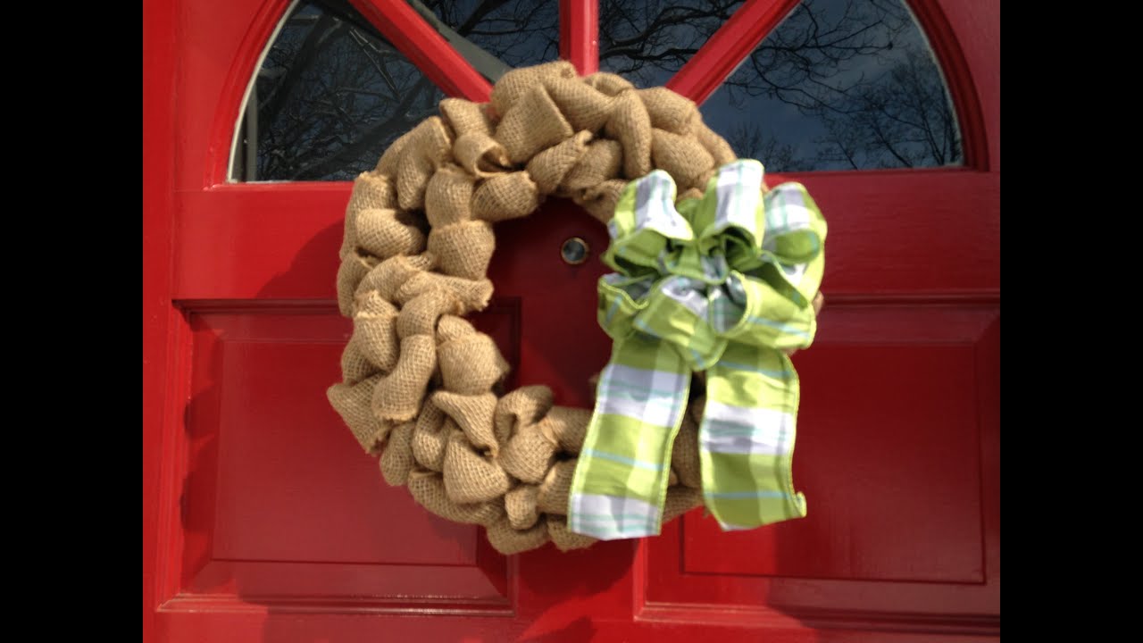 How to make a Burlap Wreath & Wire Ribbon Bow - Easy Beginner DIY Tutorial