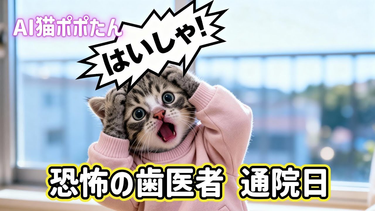 AI猫ポポたん 恐怖の歯医者 通院日がやってきた