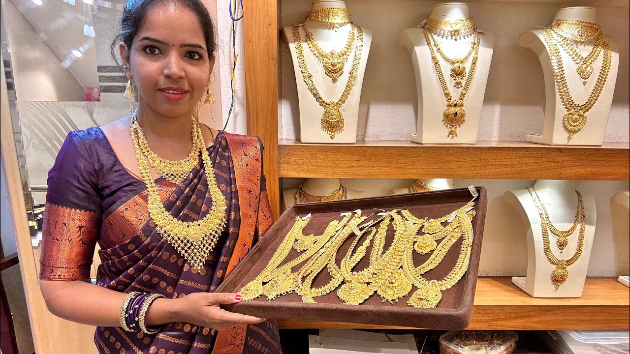 21 Gram Gold Kasumalai Mullai Arumbu Maalai 2 in 1 Gold Haram/Hip Belt | 6 Gram Mango Necklace Haram