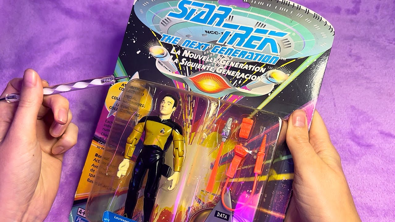 ASMR Star Trek Data Figure Unboxing (Whispered, Tracing)