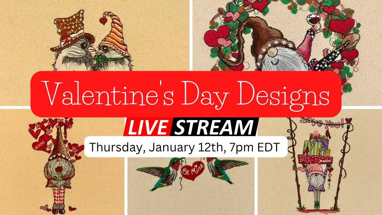 Valentines Day Embroidery Designs 2023: Sneak Peak Live Stream