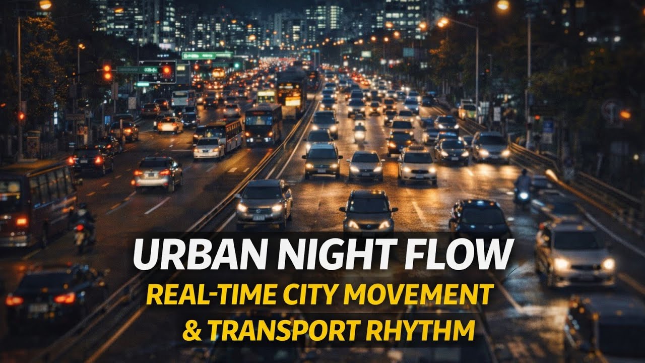 Urban Night Flow | Real-Time City Movement & Transport Rhythm