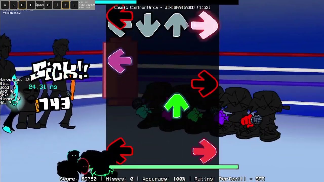 [FNF] Cosmic Confrontance Difficulty WinisManiaGod 11 Misses Clear - WinisMania Collection v2