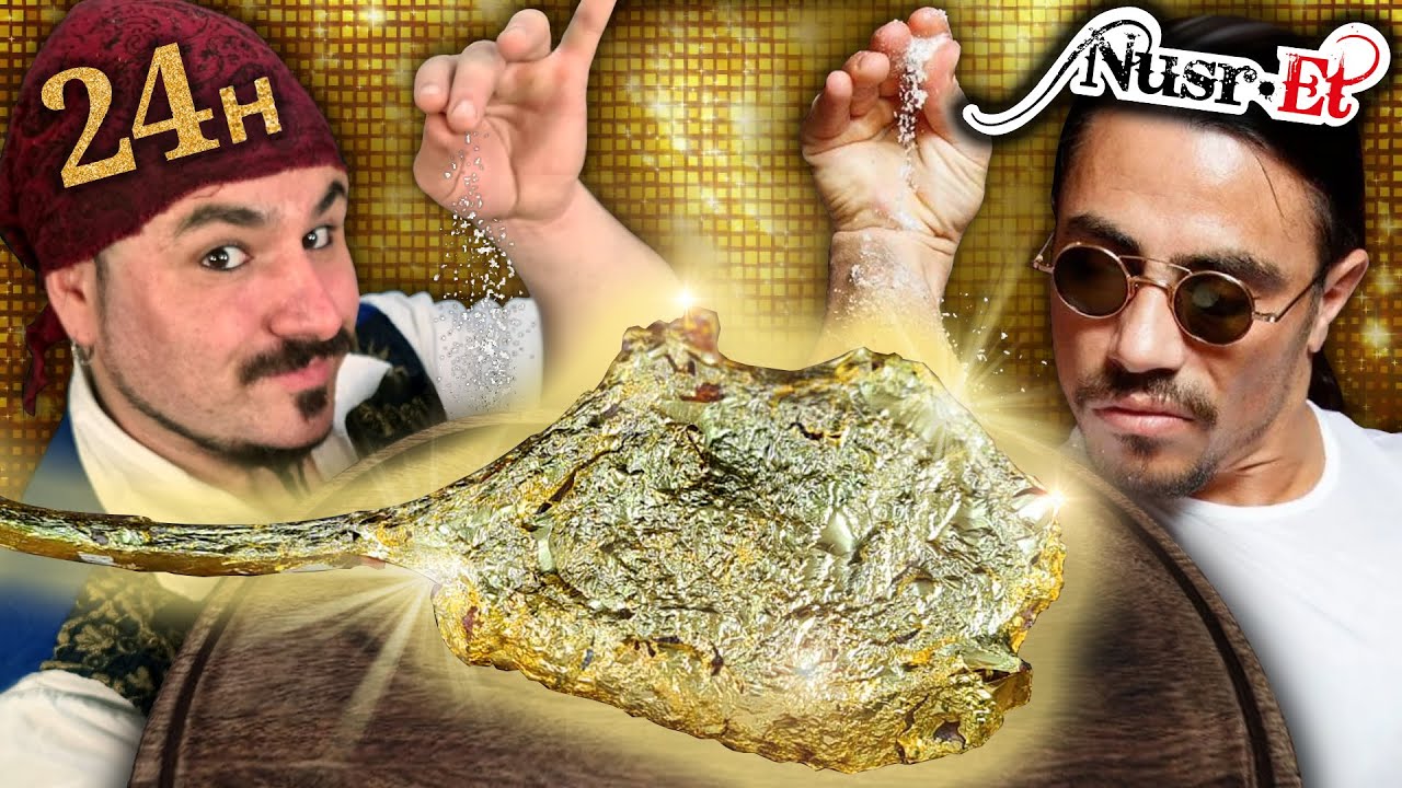 24 HORAS cocinando RECETAS de SALTBAE de ORO 🔥 TOMAHAWK DE ORO de NUSRET