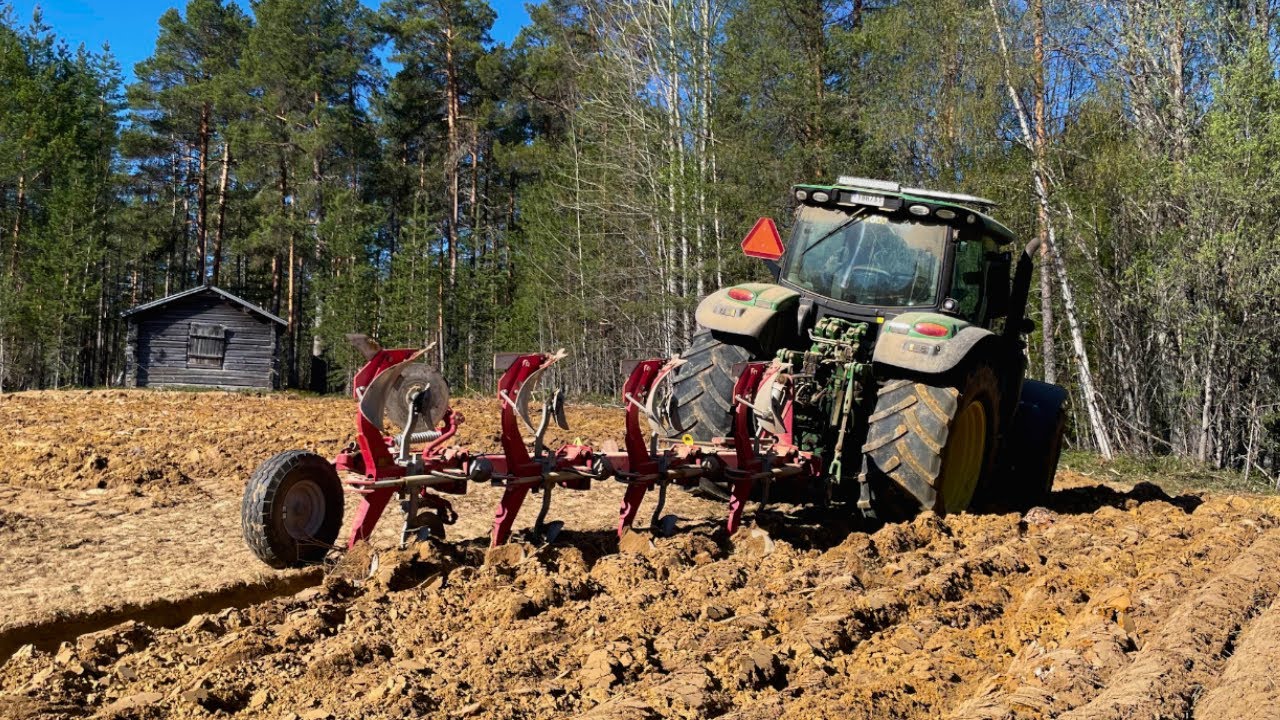 Вид из Кабины | John Deere 6150R Весенняя Пахота в Швеции