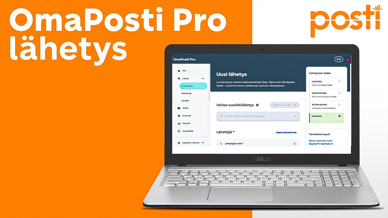 OmaPosti Pro Paketin l&auml;hetys