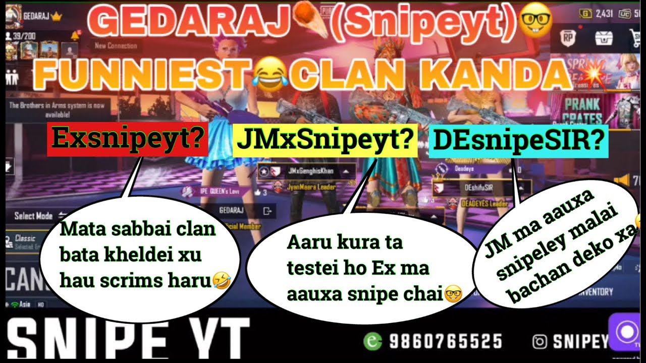 JMxSnipeyt Kun Clan Ma Janxa ta?💥😂Ft:-Mrhyozu,DEshifuSIR,GK Dai|| funniest||dowatch👀|| - PasangV2