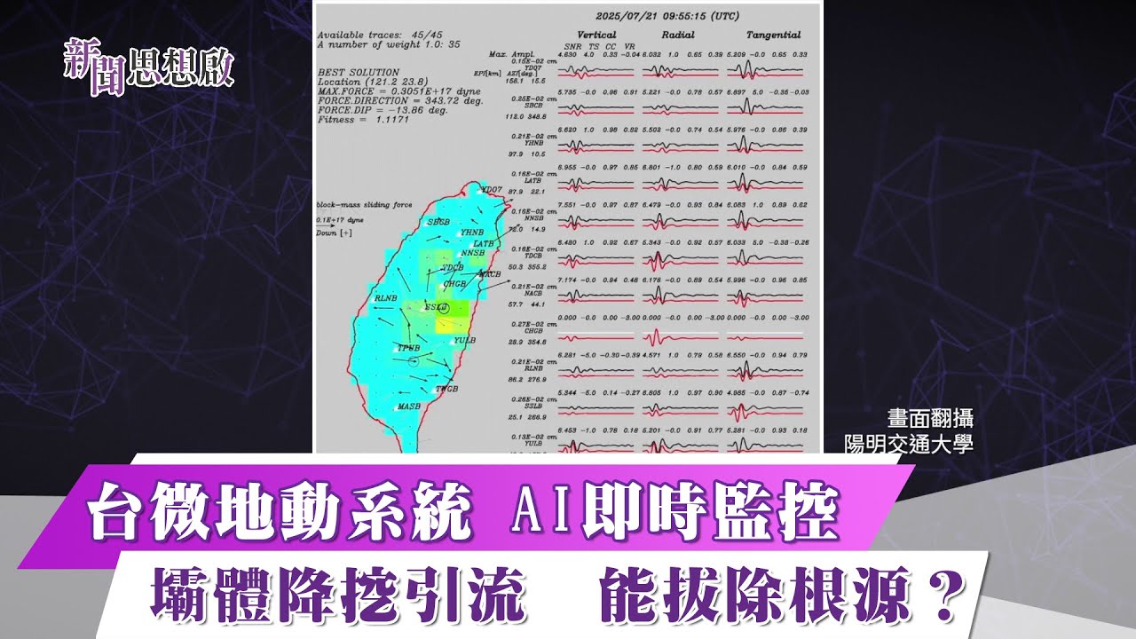 《新聞思想啟》 193集  Part2 台微地動系統 AI即時監控 壩體降挖引流  能拔除根源？
