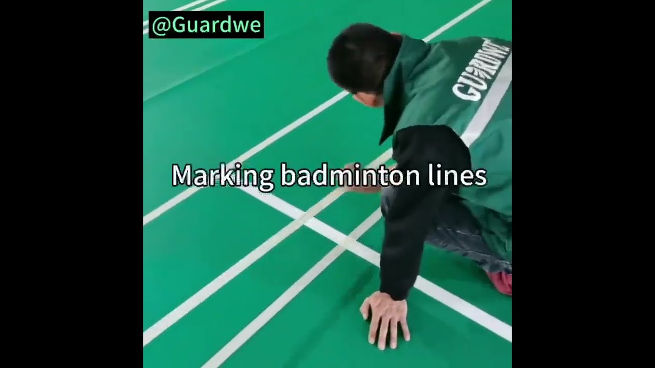 Marking badminton lines - Professional lines painting for badminton court