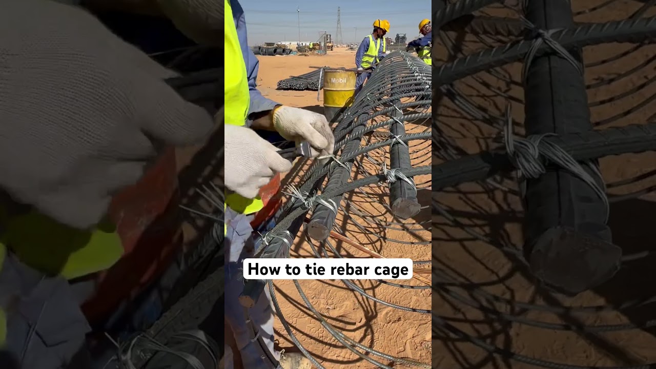 How to tie rebars cage #construction  #work  #power  #workout