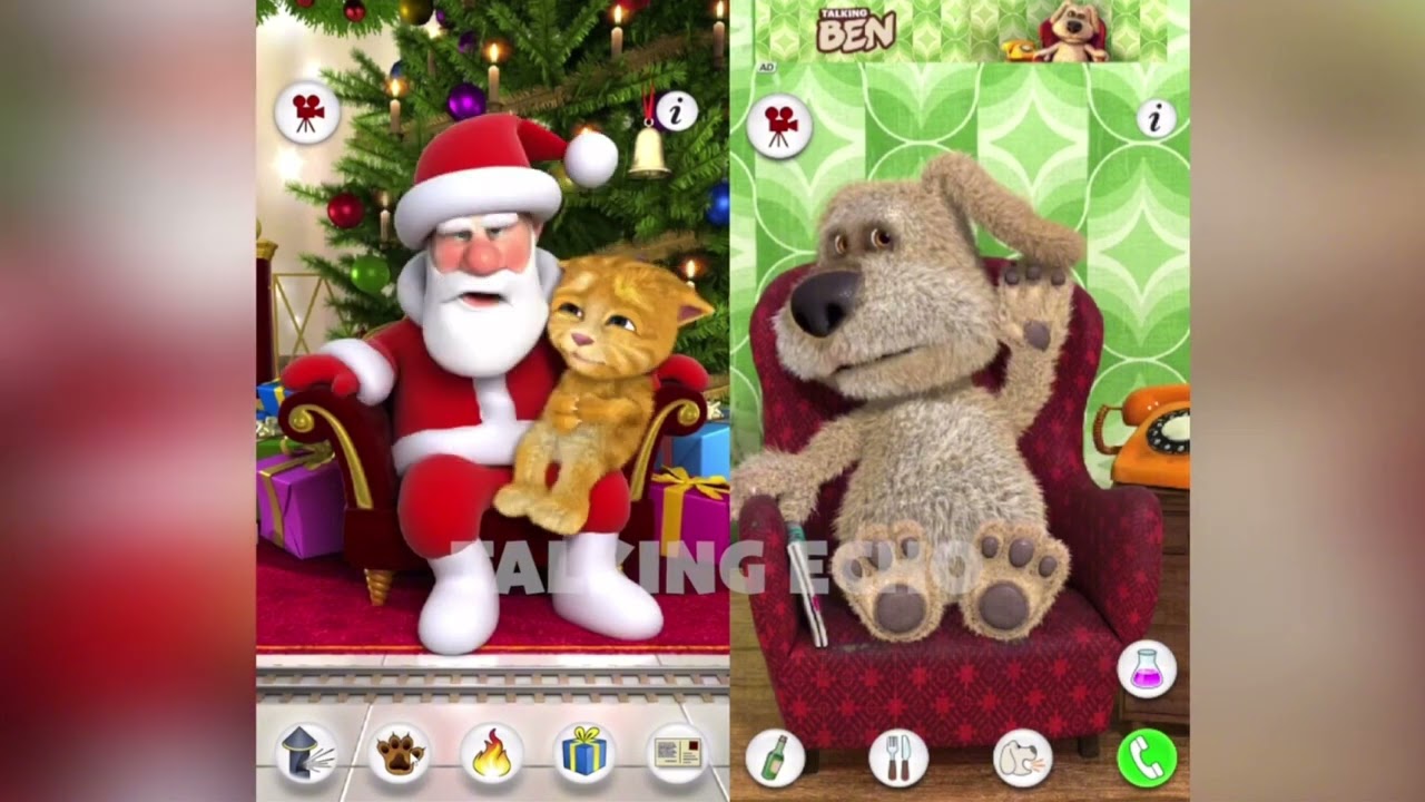 (MOST VIEWED VIDEO) Talking Santa Meets Ginger Echo vs Talking Ben Echo