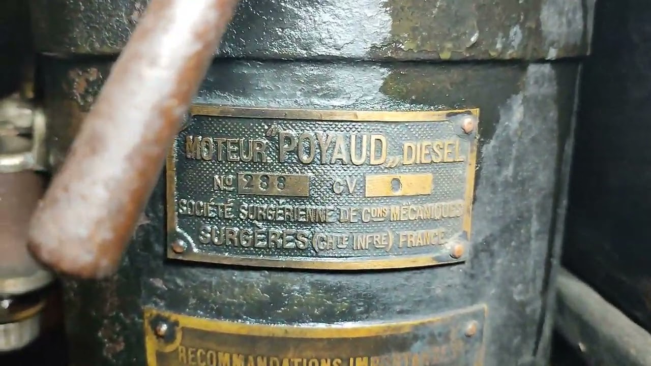 Moteur fixe Poyaud 2 temps diesel Monocylindre