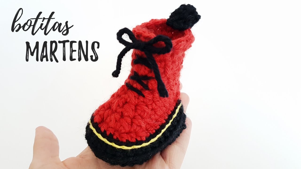 Botitas para bebé a crochet (MINI MARTENS) | Tutorial PASO A PASO | Ahuyama Crochet