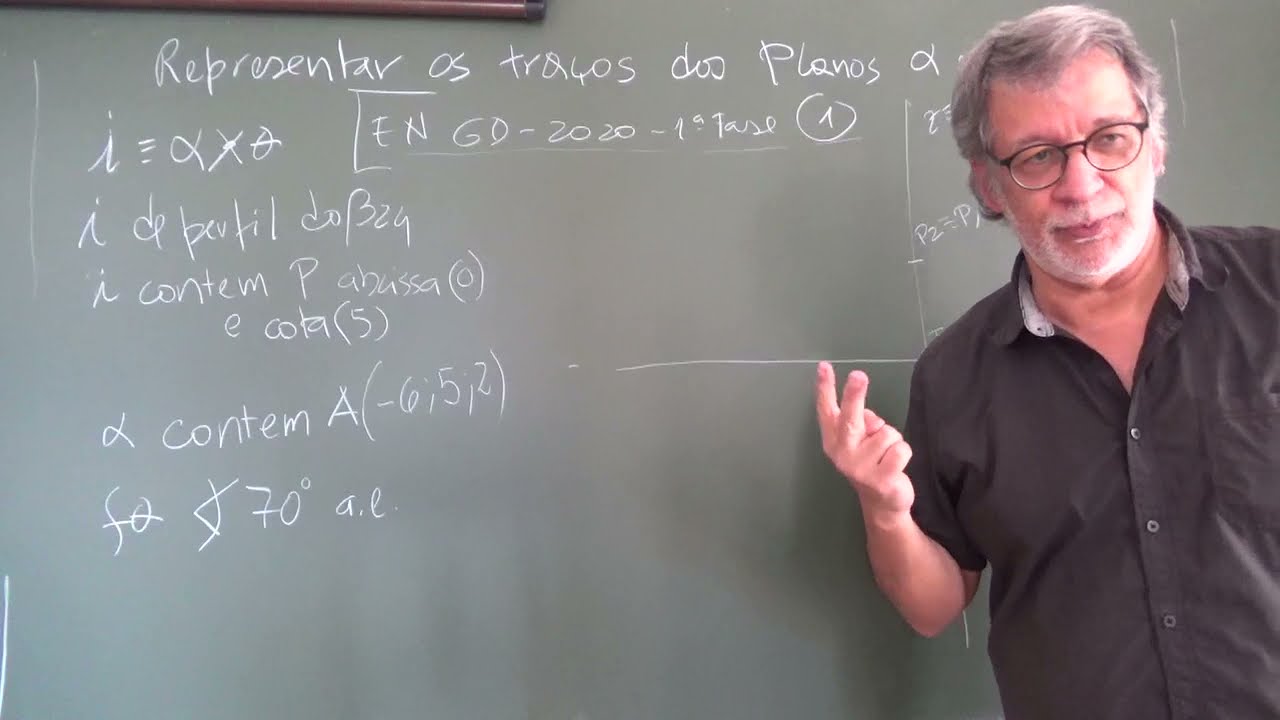 Exame Nacional 2020 1a Fase Exercício 1 - Traços dos Planos a Partir da sua Reta de Interseção