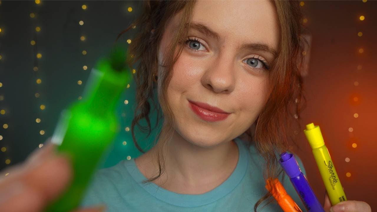 ASMR Рисование и раскрашивание на вашем лице Dot, dot, line ✍️ Layered sounds