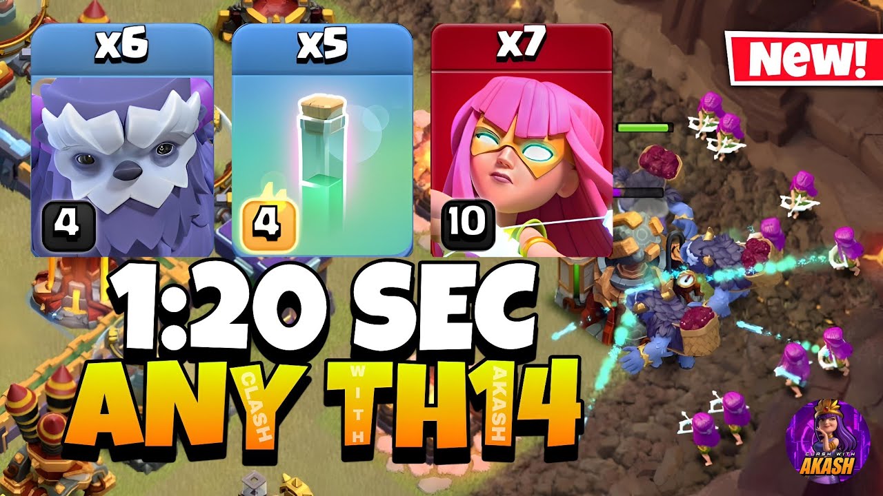 TH14 Yeti Super Archer Attack Strategy !! TH14 Attack Strategy (Clash of Clans)